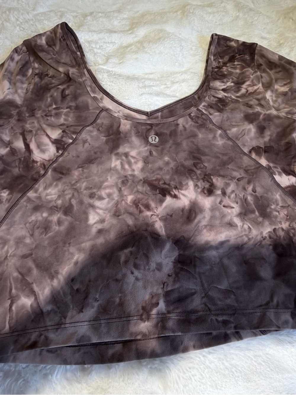 lululemon athletica Brown Tie-Dye Scoop Crop Top